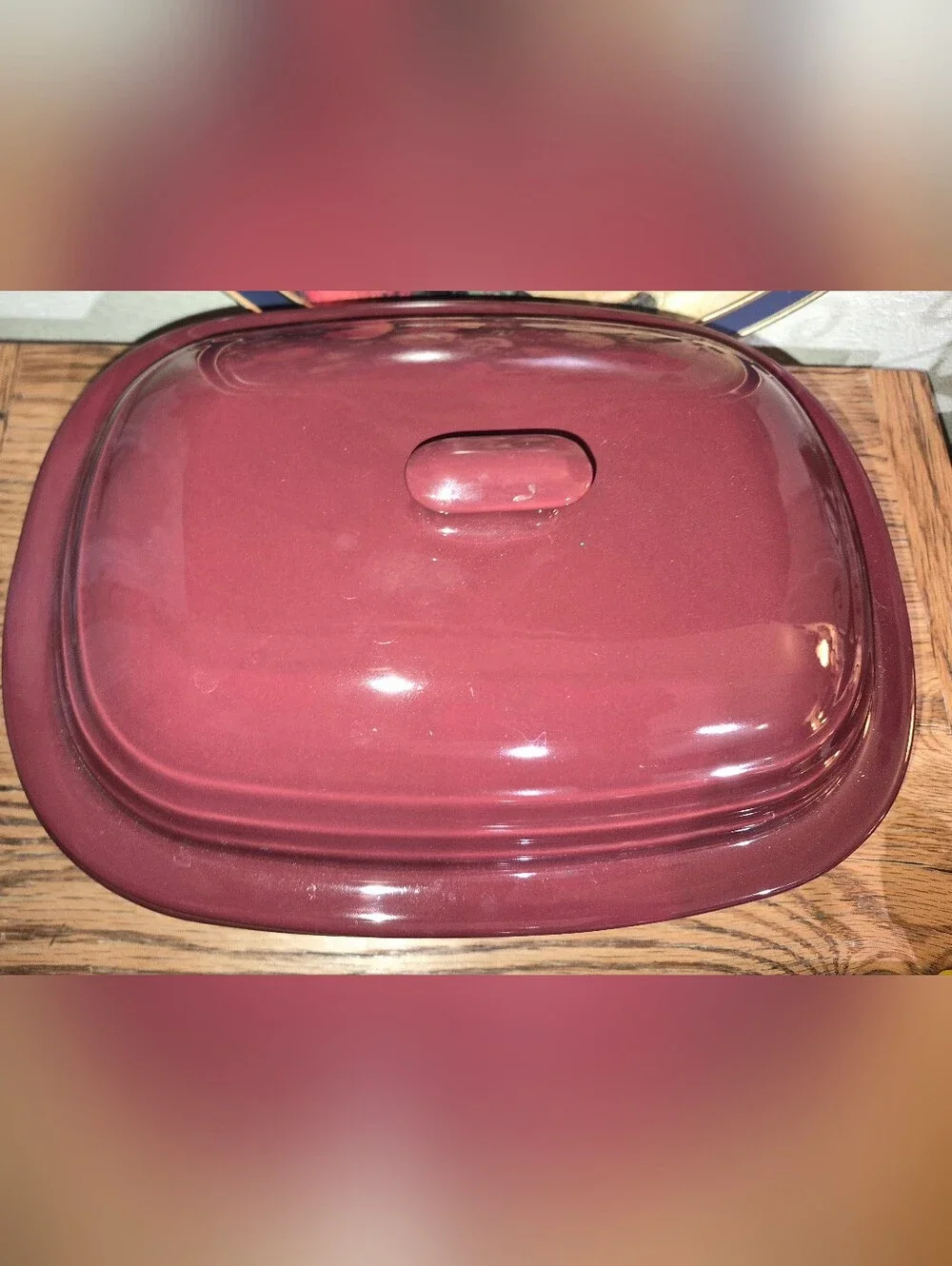 Pampered Chef Cranberry Baker Ceramic Covered Casserole Dish, Holds 3.1 Quart